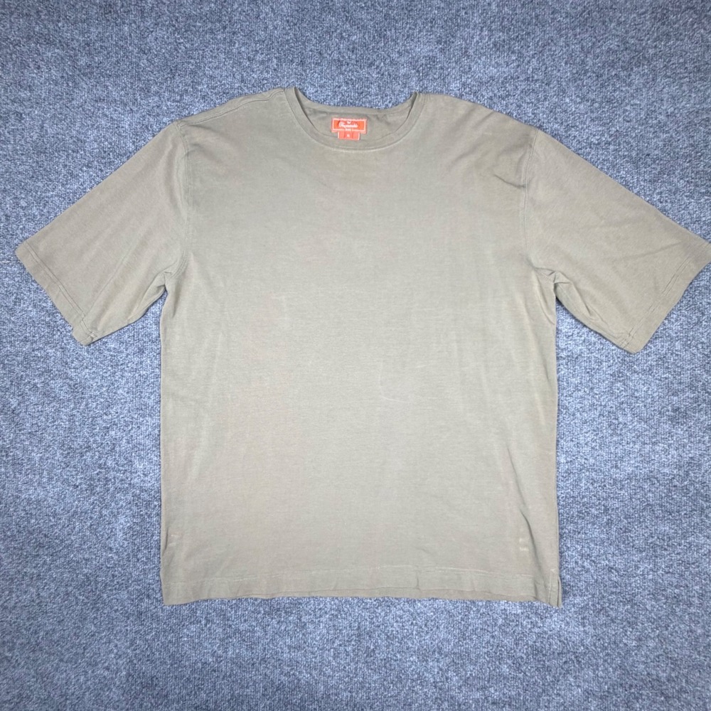 Faconnable Jeans Mens‎ T-Shirt XL Khaki Green Short Sleeve Cotton Stretch